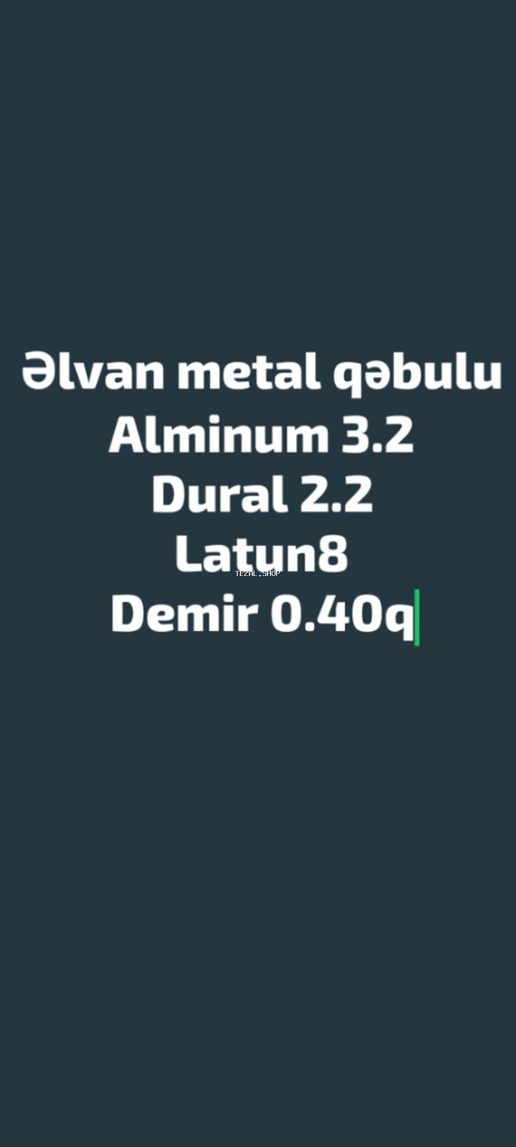 Salam əlvan metal qəbulu .tullantı metallar.yuksek qiymət. şəxsiyyət