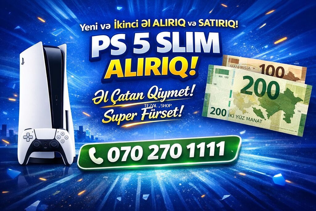 PS5 Slim oyun konsolu üzrə xidmət: - Yeni və ikinci əl PS5 Slim