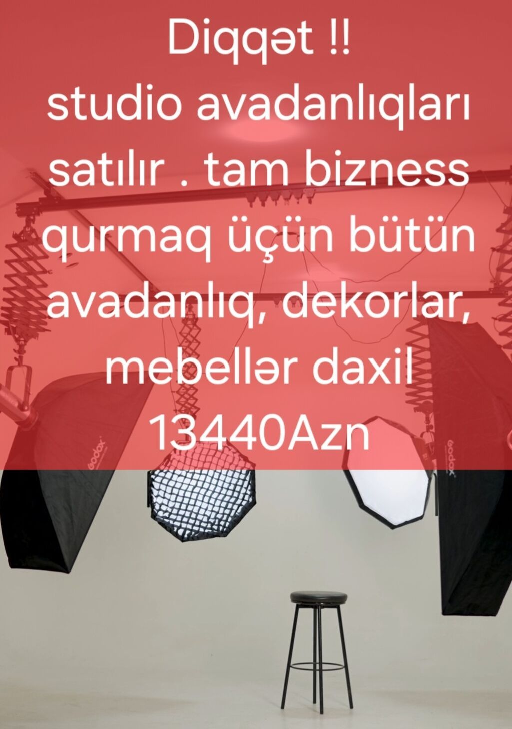 Studiya üçün tam paket foto/video avadanlıqları 1. 2 ədəd mars 300lük