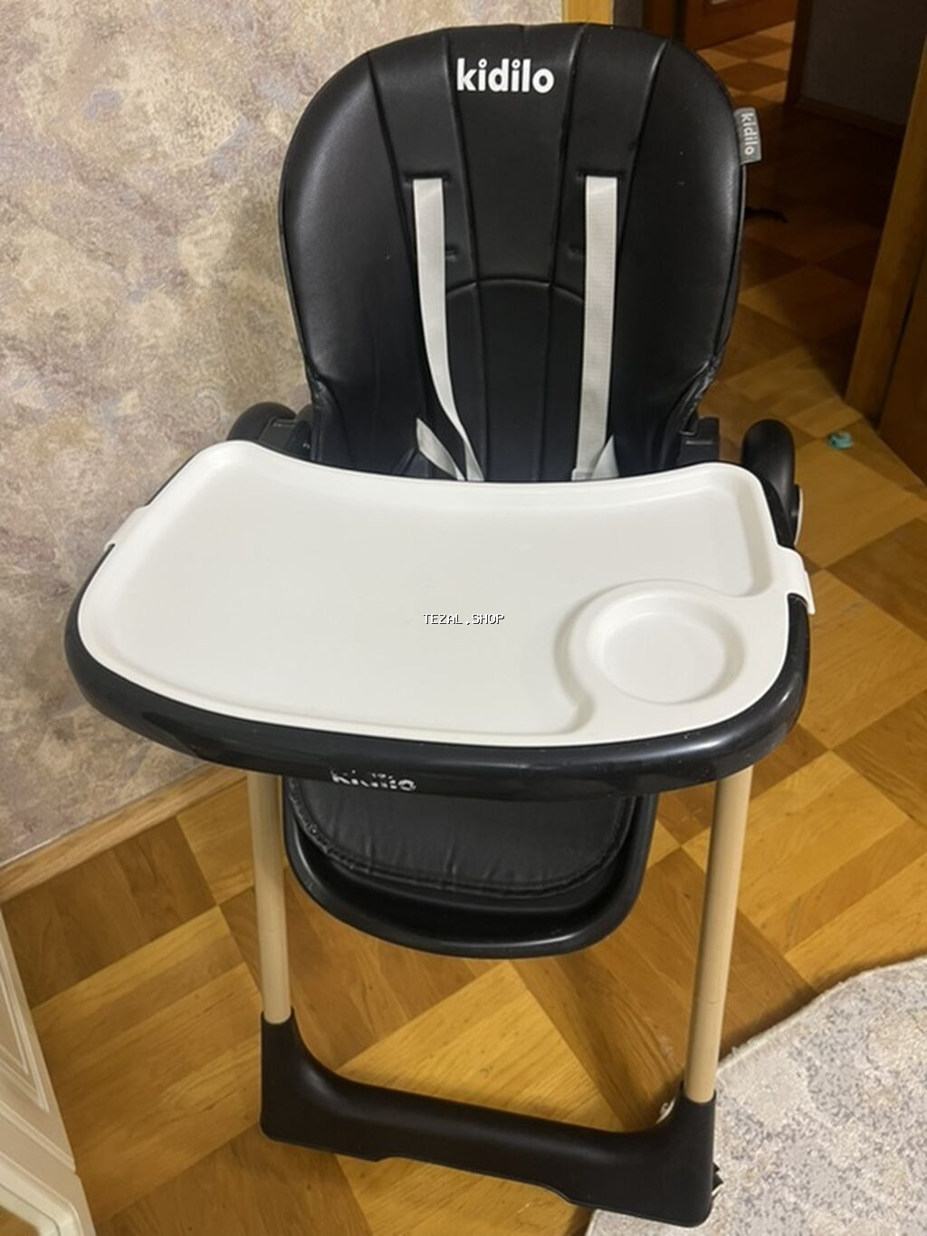 Kidilo uşaq yemək stulu - Rəng: qara oturacaq, ağ süfrə - Geniş - şəkil 2