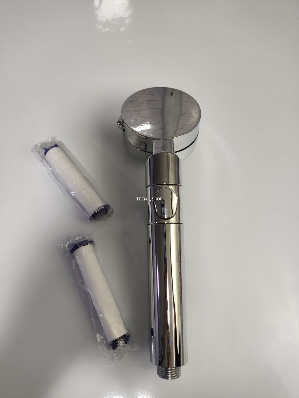 Filtrli duş başlığı – təzyiq gücləndirici və STOP düyməli - şəkil 2