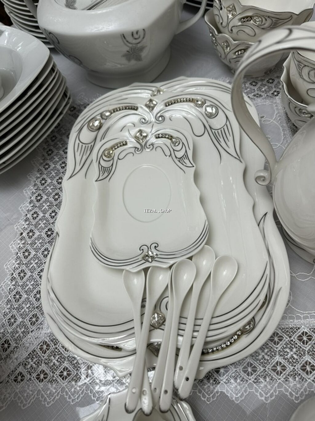 Nahar dəsti, rəng - Ağ, 6 nəfərlik, Türkiyə - şəkil 3