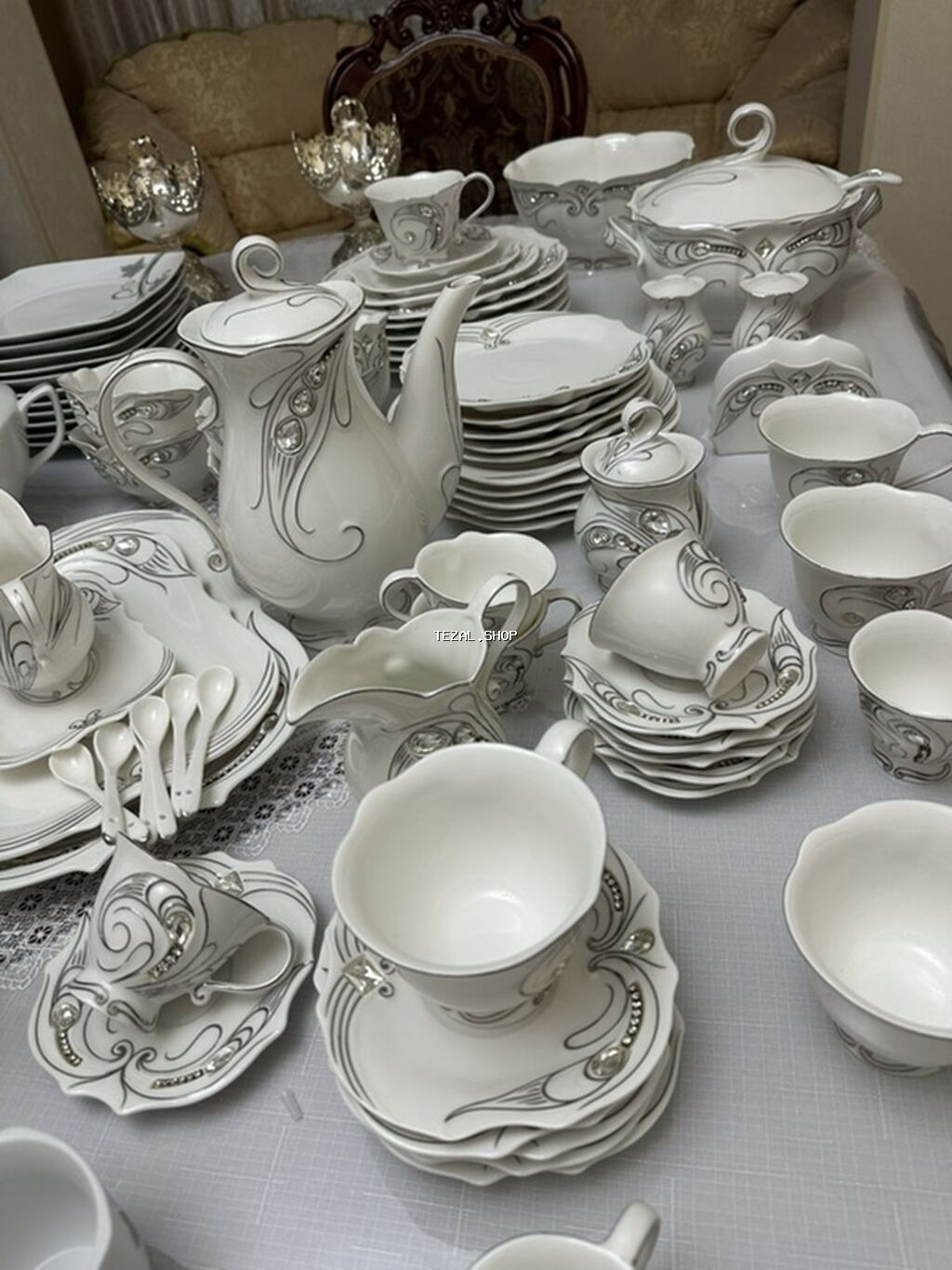 Nahar dəsti, rəng - Ağ, 6 nəfərlik, Türkiyə - şəkil 4