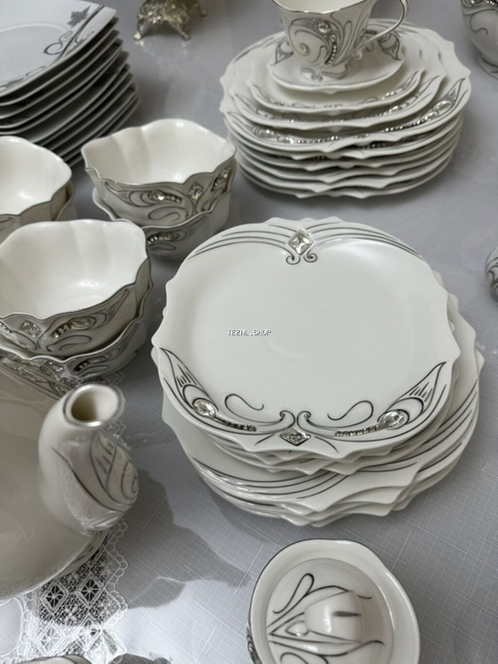 Nahar dəsti, rəng - Ağ, 6 nəfərlik, Türkiyə - şəkil 5