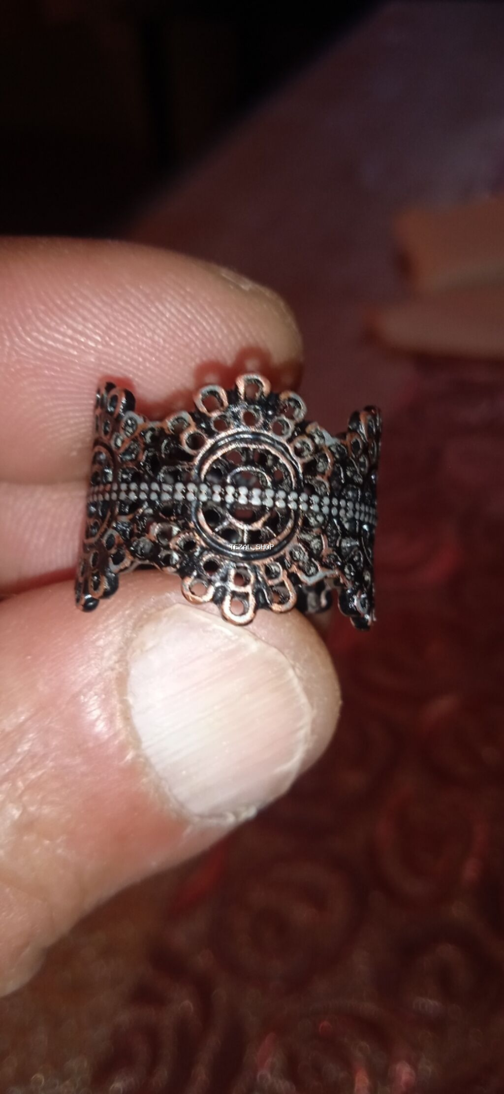 Qadın üzük dəsti – 3 ədəd - Material: metal ərinti (qızıl-bürünc və - şəkil 2