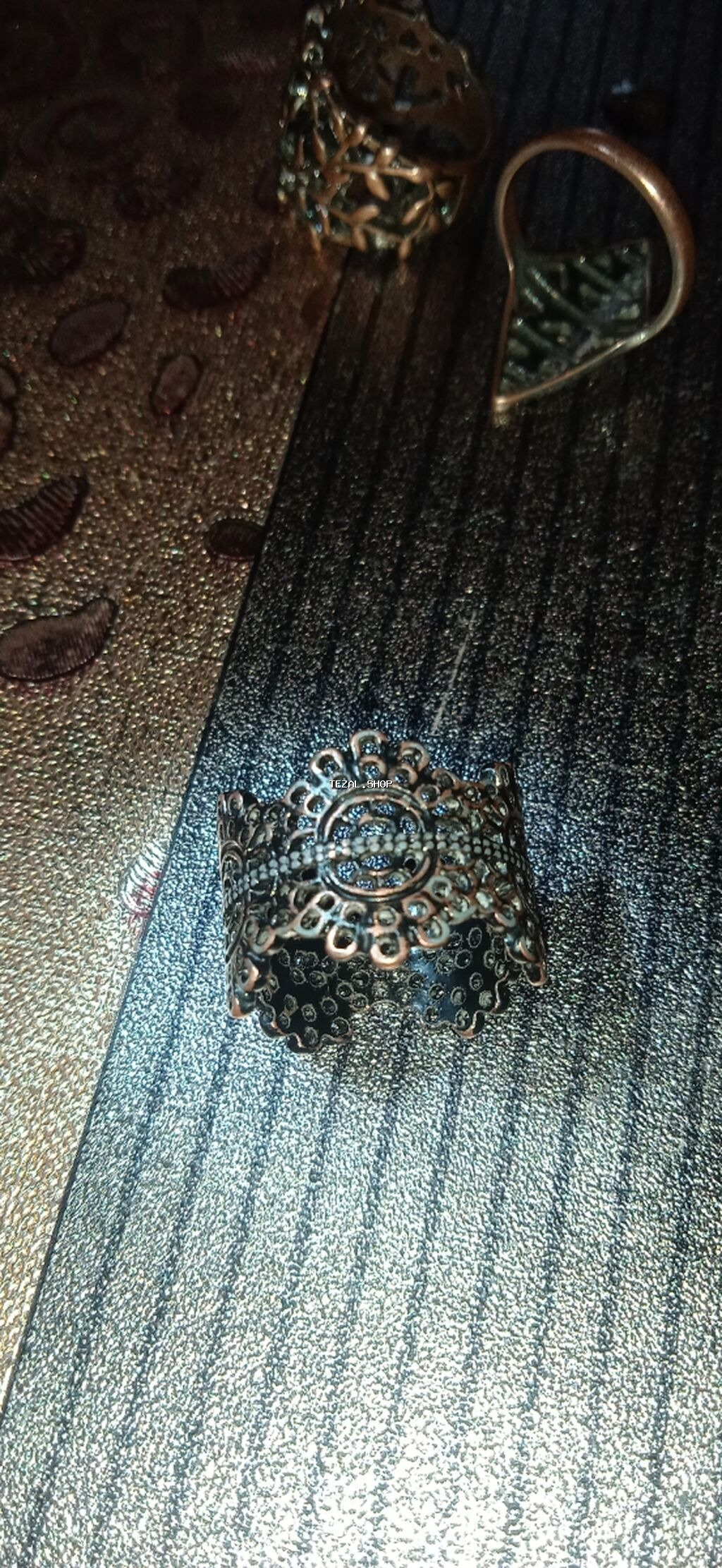 Qadın üzük dəsti – 3 ədəd - Material: metal ərinti (qızıl-bürünc və - şəkil 4