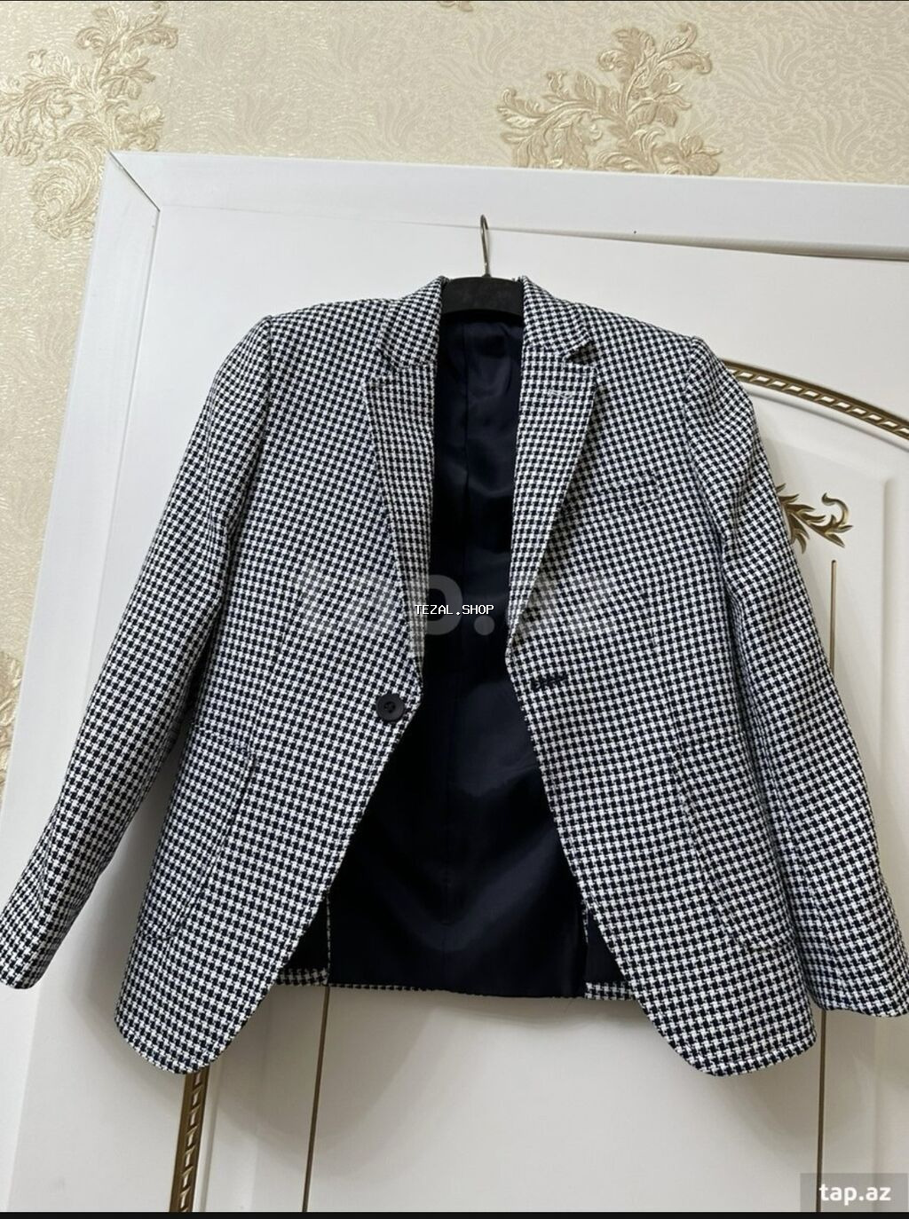 Məhsul: Qara-ağ “houndstooth” naxışlı pencək - Stil: Klassik - şəkil 2