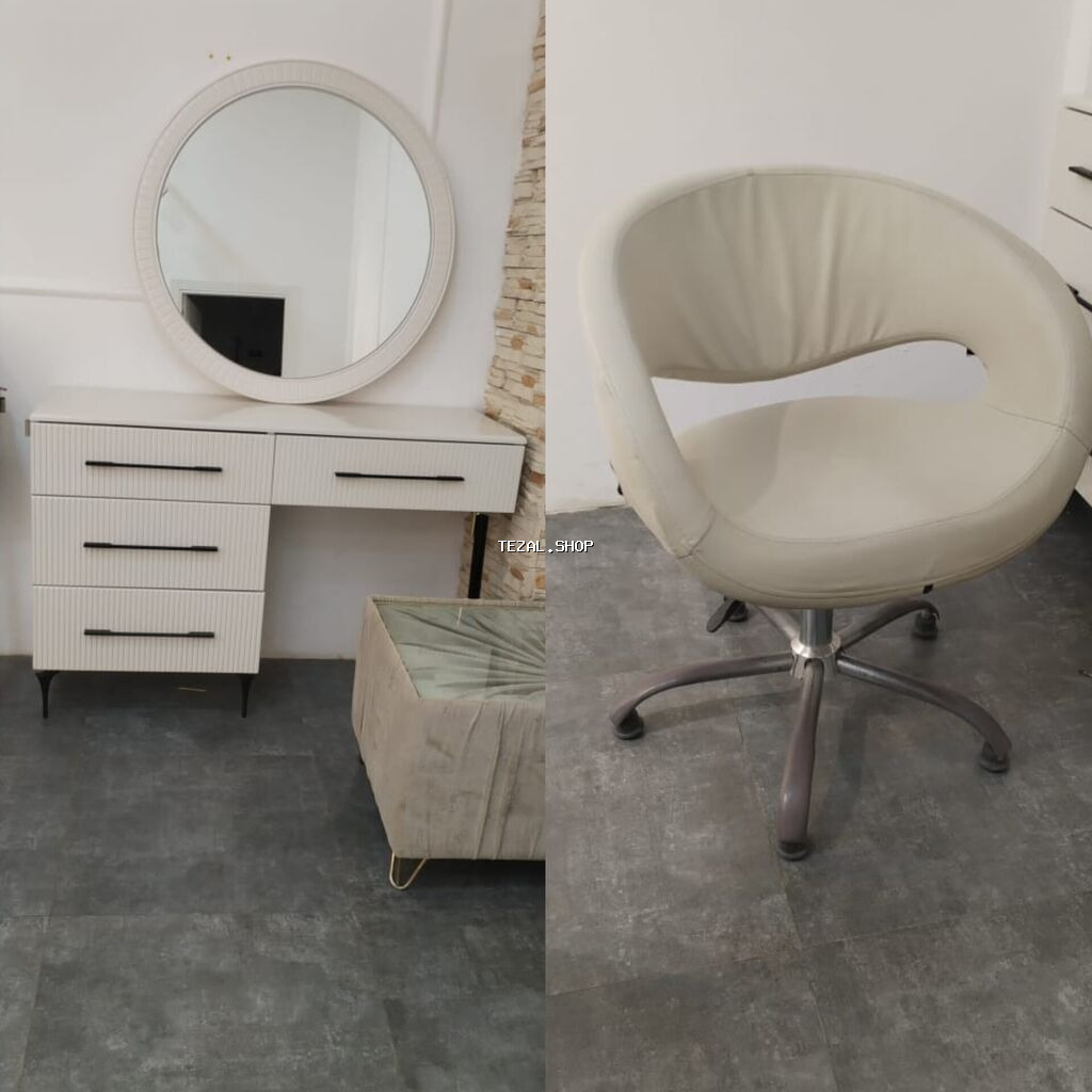 Gözəllik/bərbər salonu üçün mebel dəsti - Dairəvi böyük güzgülü