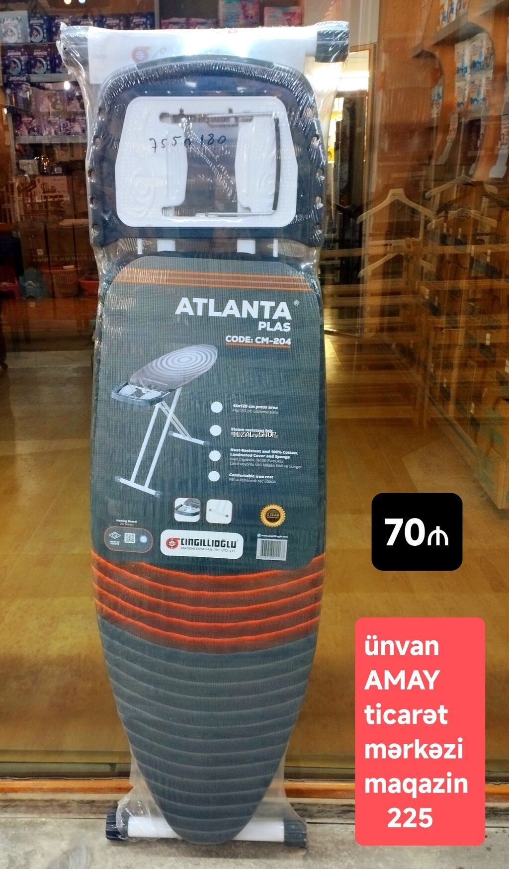 ATLANTA PLAS ütü masası – Code: CM-204 - Ütüləmə səthi: 45×120 sm -