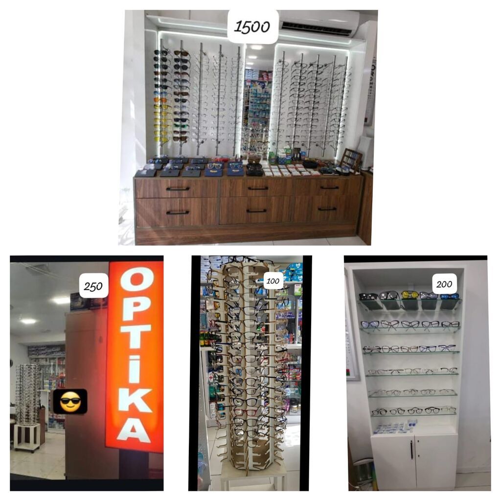 Hazır biznes satılır: optika yazılan işıqlı reklam, eynək stendi