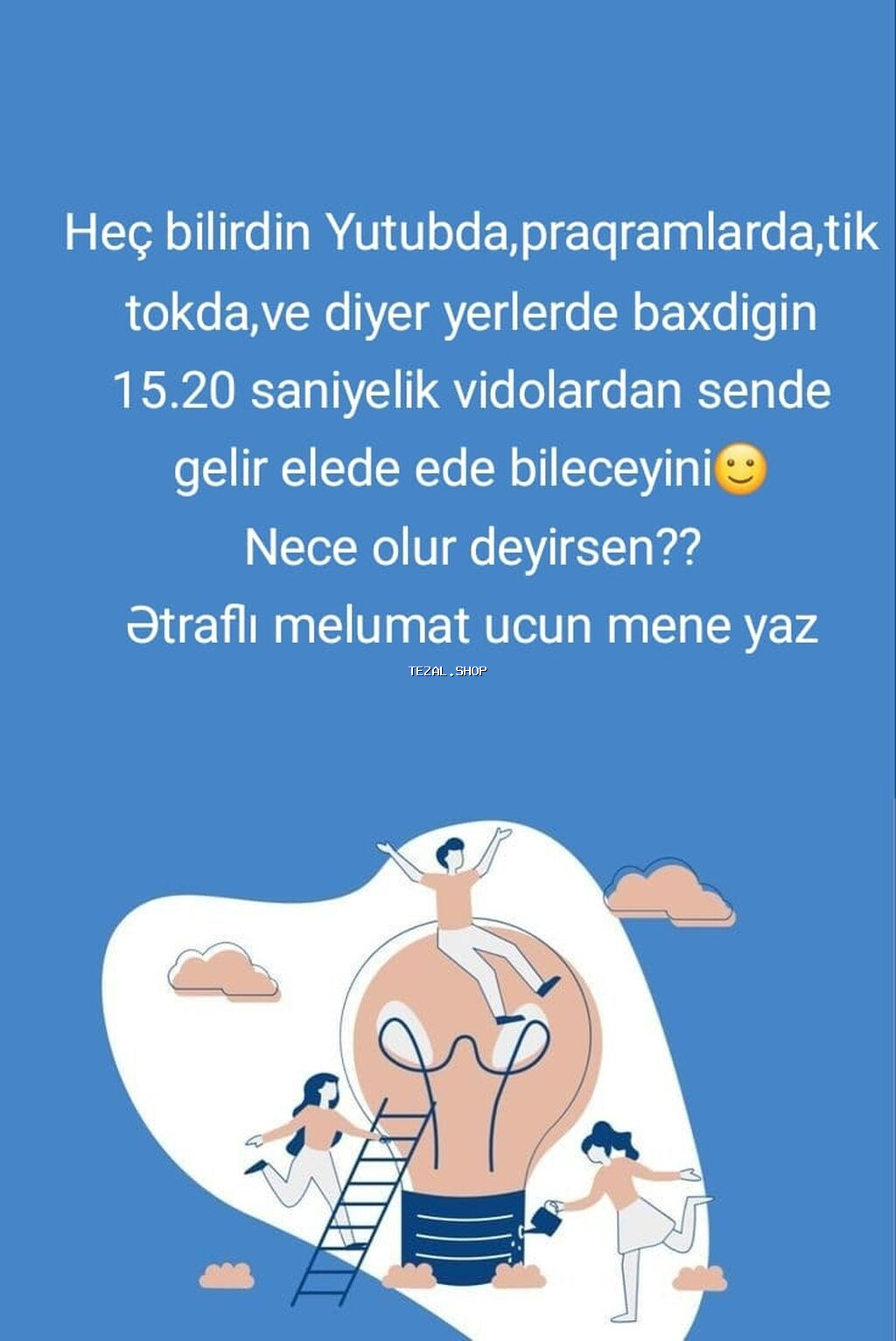 Xidmət: Qısa video kontenti ilə gəlir qazanma üzrə onlayn təlim və