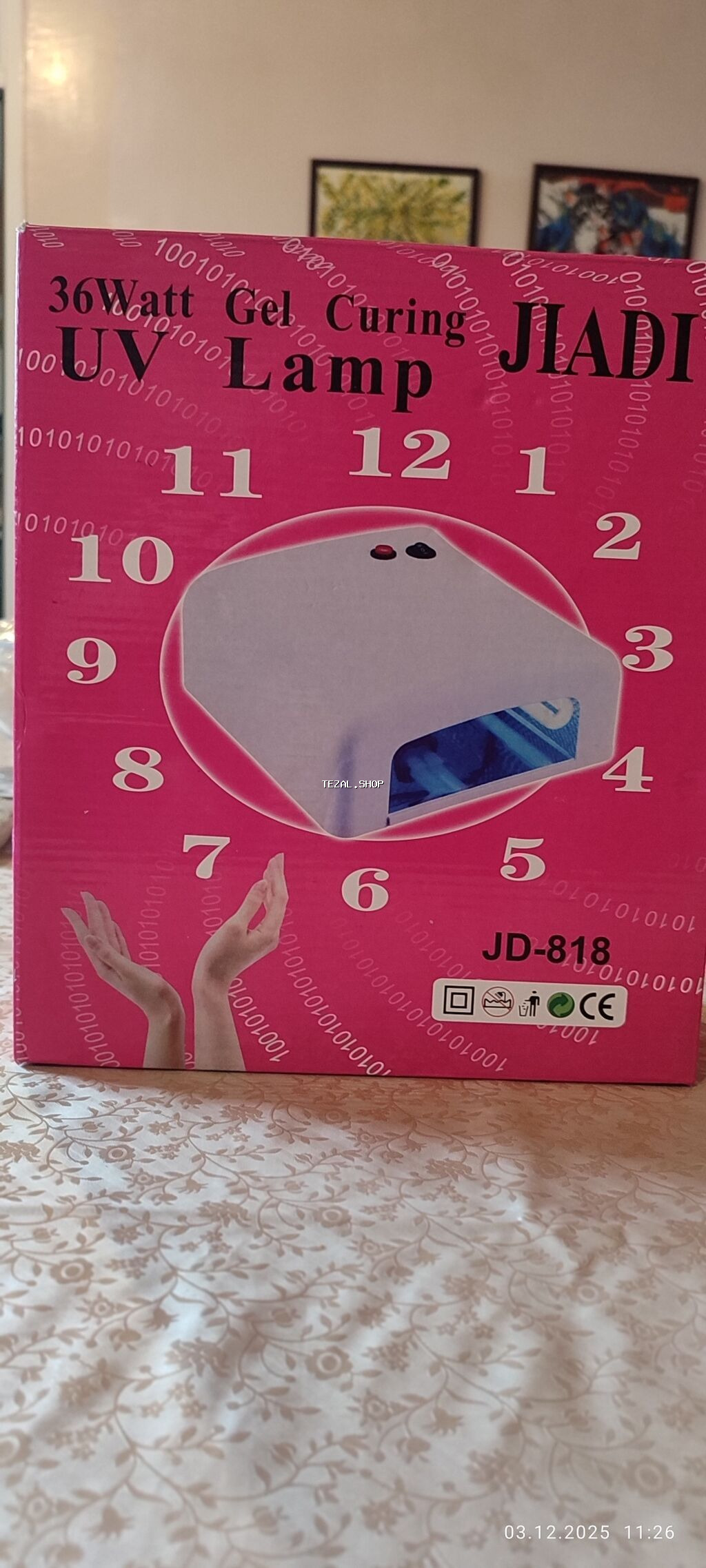 JIADI JD-818 UV Gel Curing Lamp – 36W. Xüsusiyyətlər: - Güc: 36 Watt