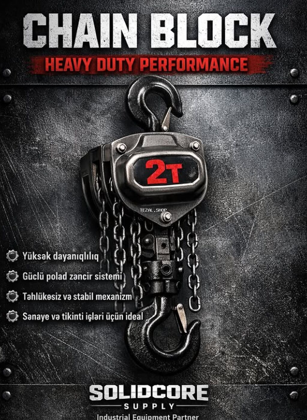 Məhsul: Chain block 2 ton,6 metr(Zəncirli qaldırıcı) • 2 Ton Qaldırma