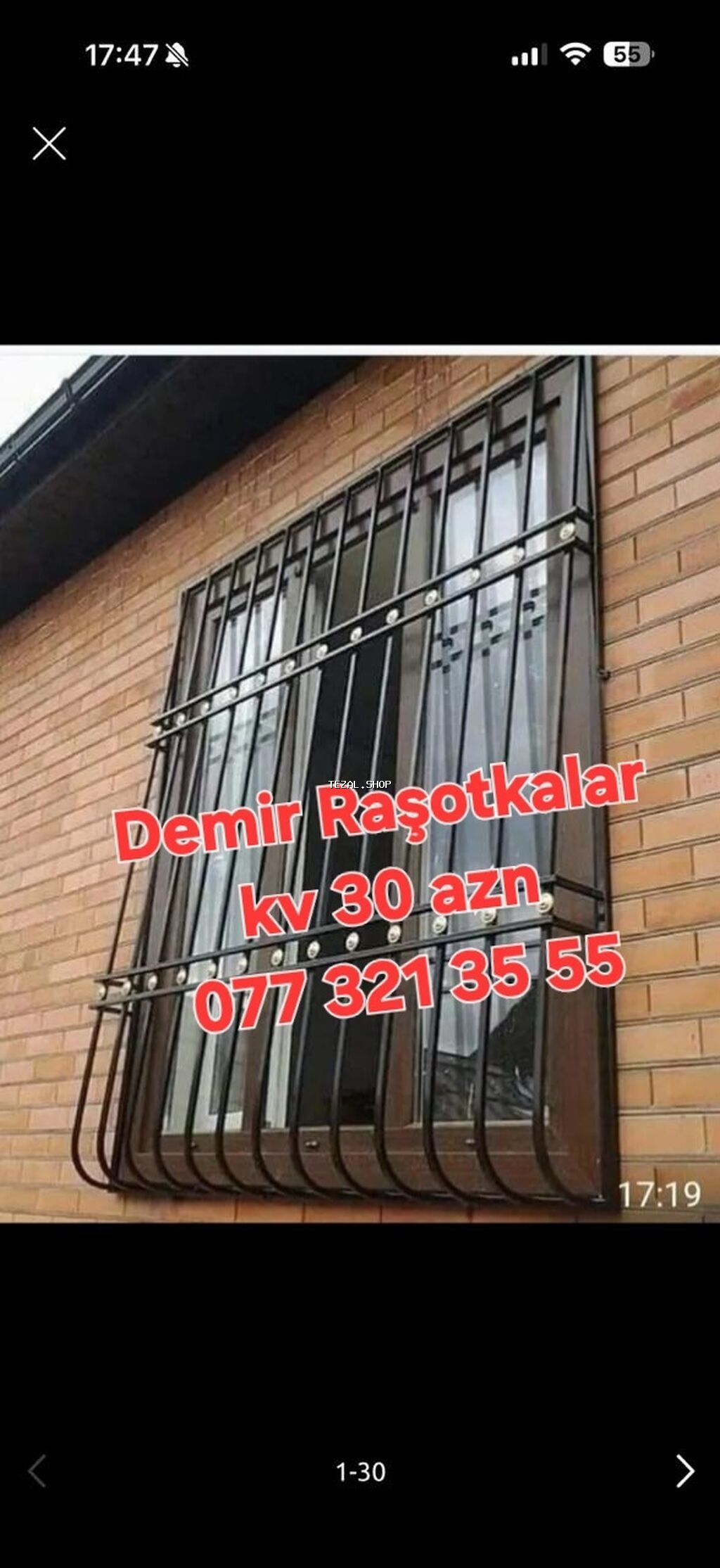 Məhsul: Pəncərə üçün dəmir reşotkalar Təsvir: - Möhkəm metal