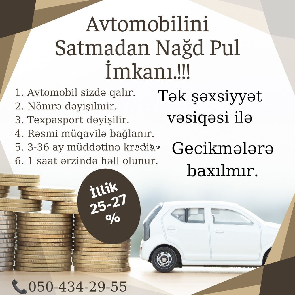 ☎️ 050-434-29-55 ☎️ Avtomobil Girovu. Avto Kredit Xidməti Hər növ və