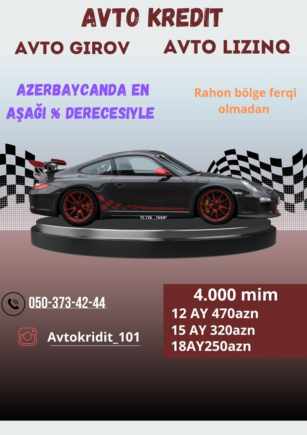 AVTO KREDİT – AVTO GİROV və AVTO LİZİNQ - Azərbaycanda ən aşağı faiz