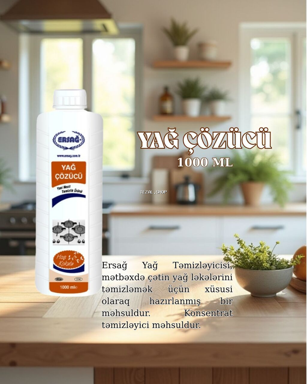 Yağ çöktürücü Qaz plitəsi ve soba təmizləmək üçün