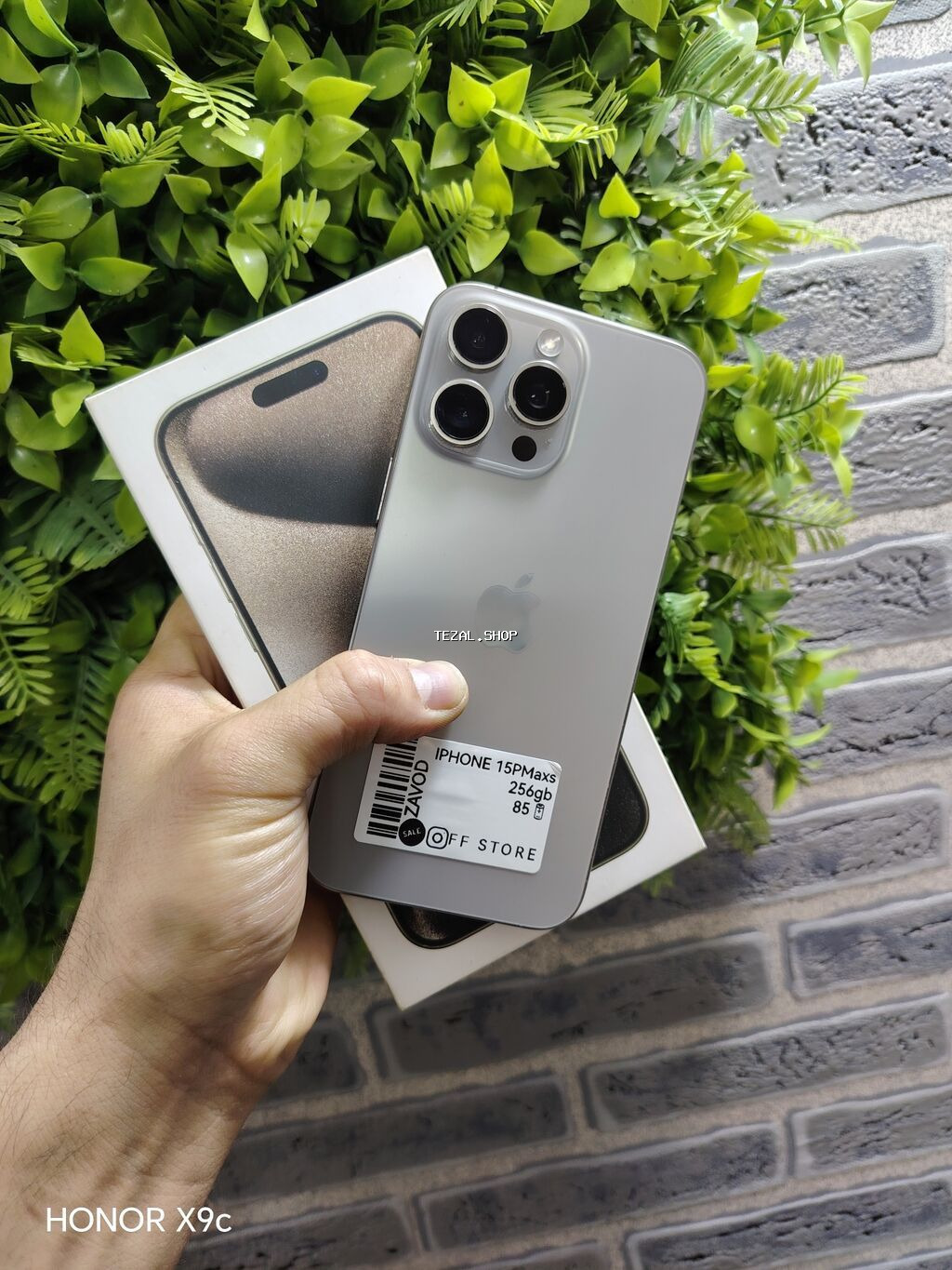 IPhone 15 Pro Max, 256 GB, Natural Titanium, Zəmanət, Simsiz şarj, Face ID