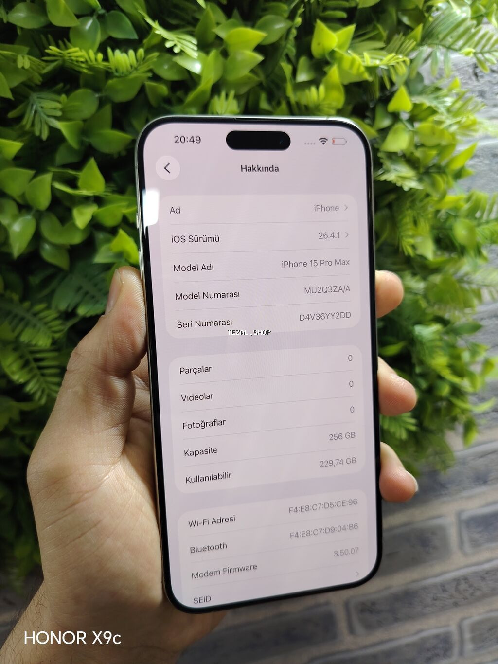 IPhone 15 Pro Max, 256 GB, Natural Titanium, Zəmanət, Simsiz şarj, Face ID - şəkil 2