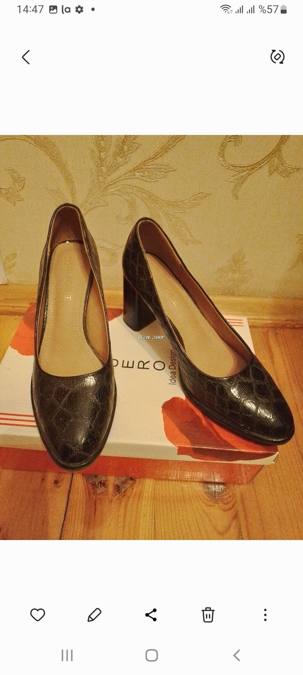 Ölçü: 36.5, rəng - Qara, İşlənmiş