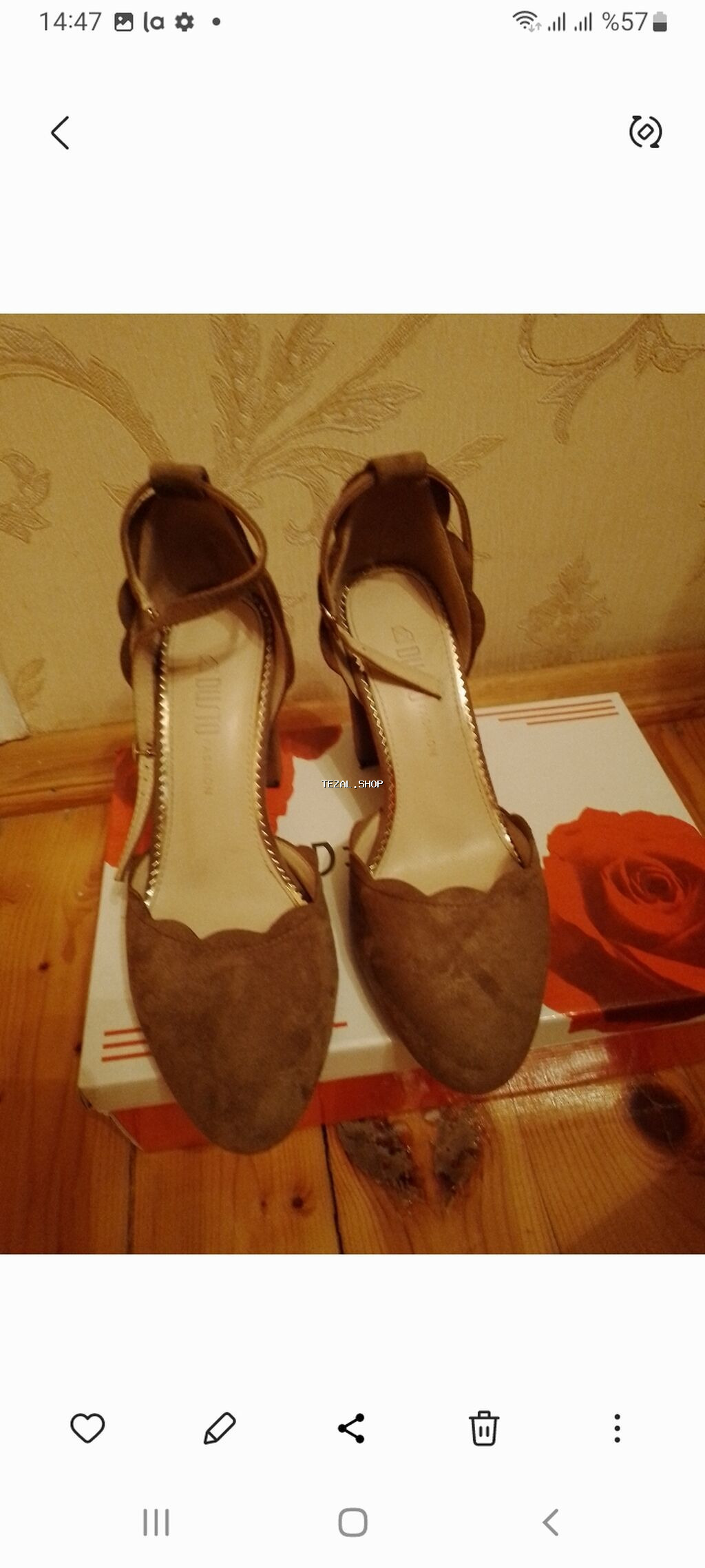 Ölçü: 36, rəng - Qəhvəyi, İşlənmiş