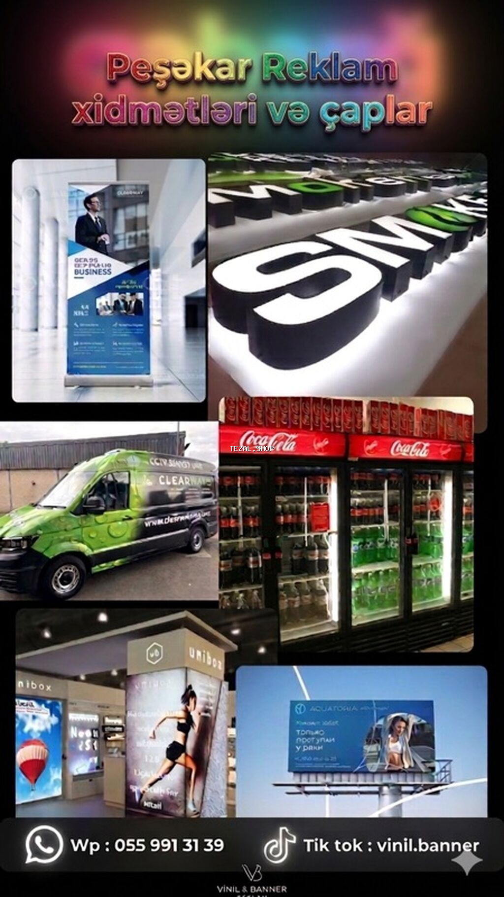 Peşəkar reklam xidmətləri və çaplar ➢ Vinil banner və stiker çapları