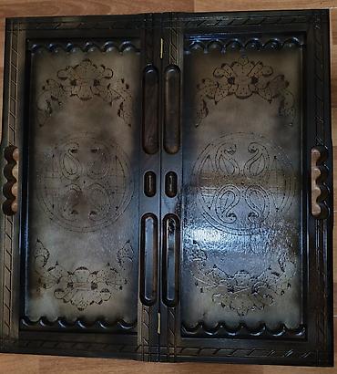 Ağacdan oyma nərd taxtası - Material: keyfiyyətli bərk ağac, dərin əl - şəkil 3