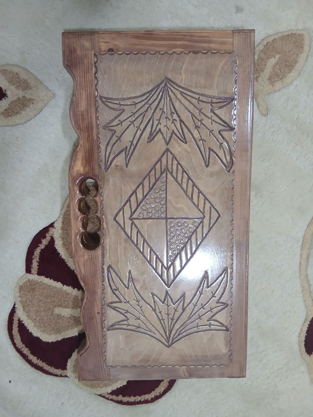 Taxta nərd taxtası – əl işidir - Material: təbii ağac, lakla