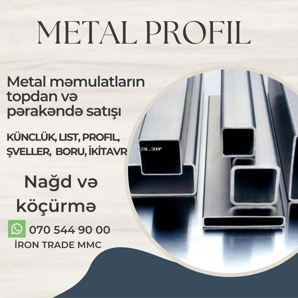 Müxtəlif ölçülü kvadrat metal profillər. Bu profillər tikinti və - şəkil 2