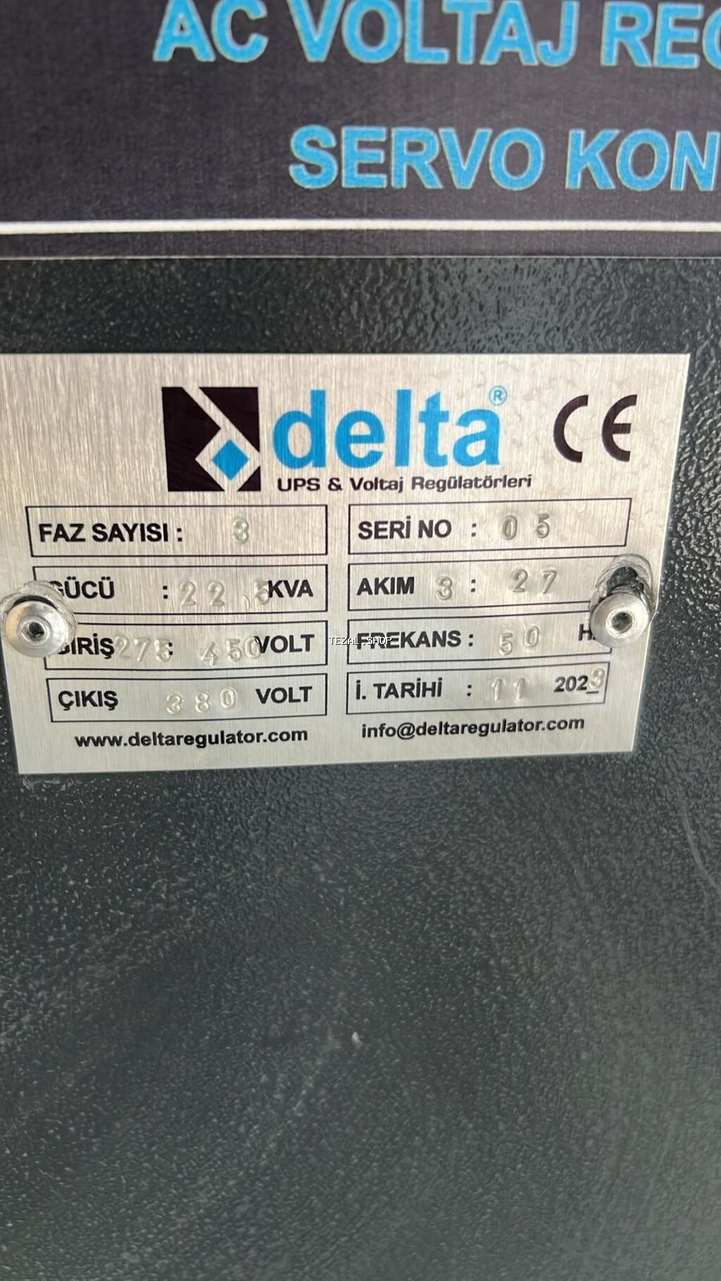 Delta AC gərginlik tənzimləyicisi, servo nəzarətli. 3 fazalı, 22 KVA - şəkil 4