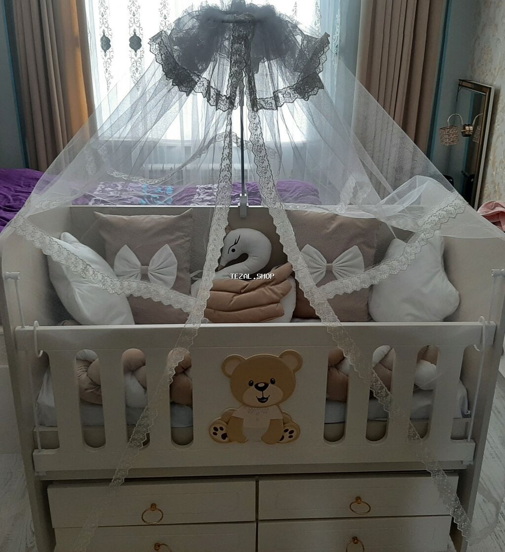 Oğlan və qız üçün, İşlənmiş, Dördbucaq, Beşik, Dəst ilə, Matras ilə, Yellənmə mexanizm ilə