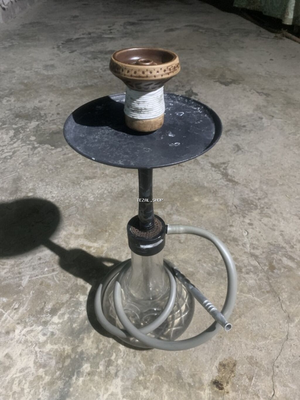 Kalyán (nərgil) dəsti - Şüşə kolba: şəffaf, ensiz boğazlı, sabit