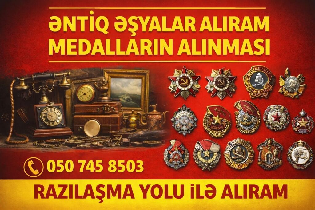 Xidmət: Antik əşyaların və medalların alınması Təsvir: - Antik