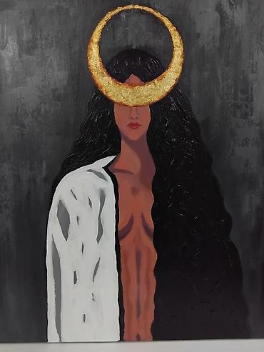 İntuisiya. Aydınlıq və qaranlıq arasında. 80×90 Kətan üzərində akril - şəkil 3