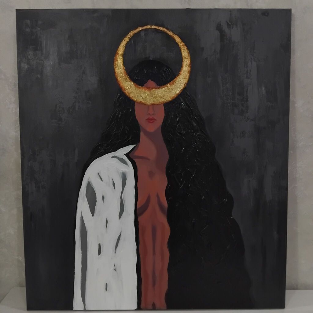 İntuisiya. Aydınlıq və qaranlıq arasında. 80×90 Kətan üzərində akril