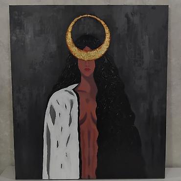 İntuisiya. Aydınlıq və qaranlıq arasında. 80×90 Kətan üzərində akril - şəkil 2