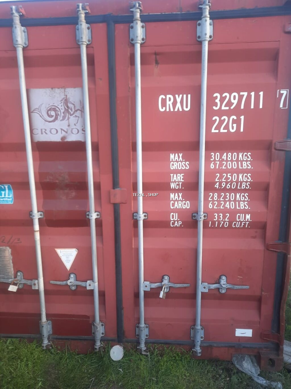 20 fut (22G1) yükləmə konteyneri – CRXU 329711 - Brend: Cronos - - şəkil 2