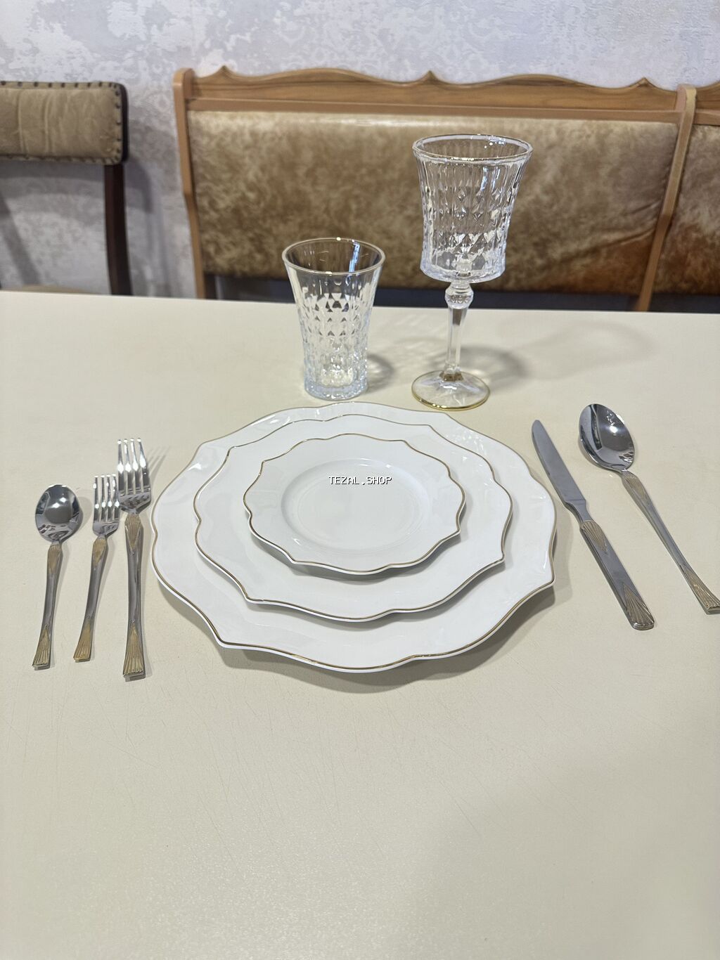 Nahar dəsti, rəng - Ağ, Farfor