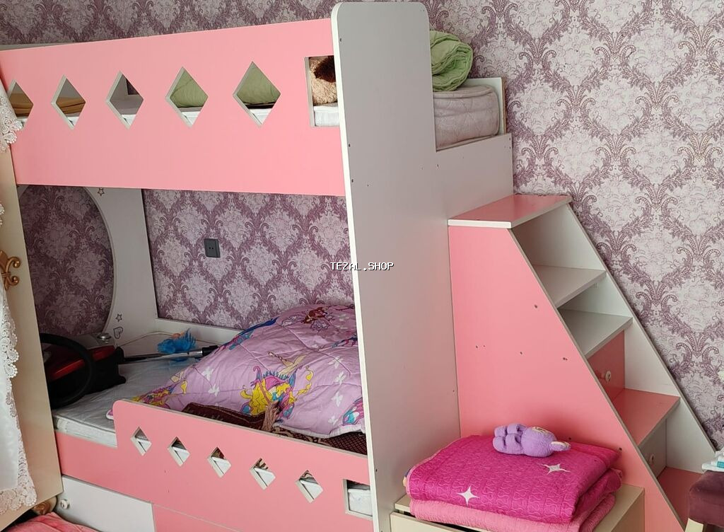 Oğlan və qız üçün, Çarpayı, Matrassız, Siyirməsiz, Laminat