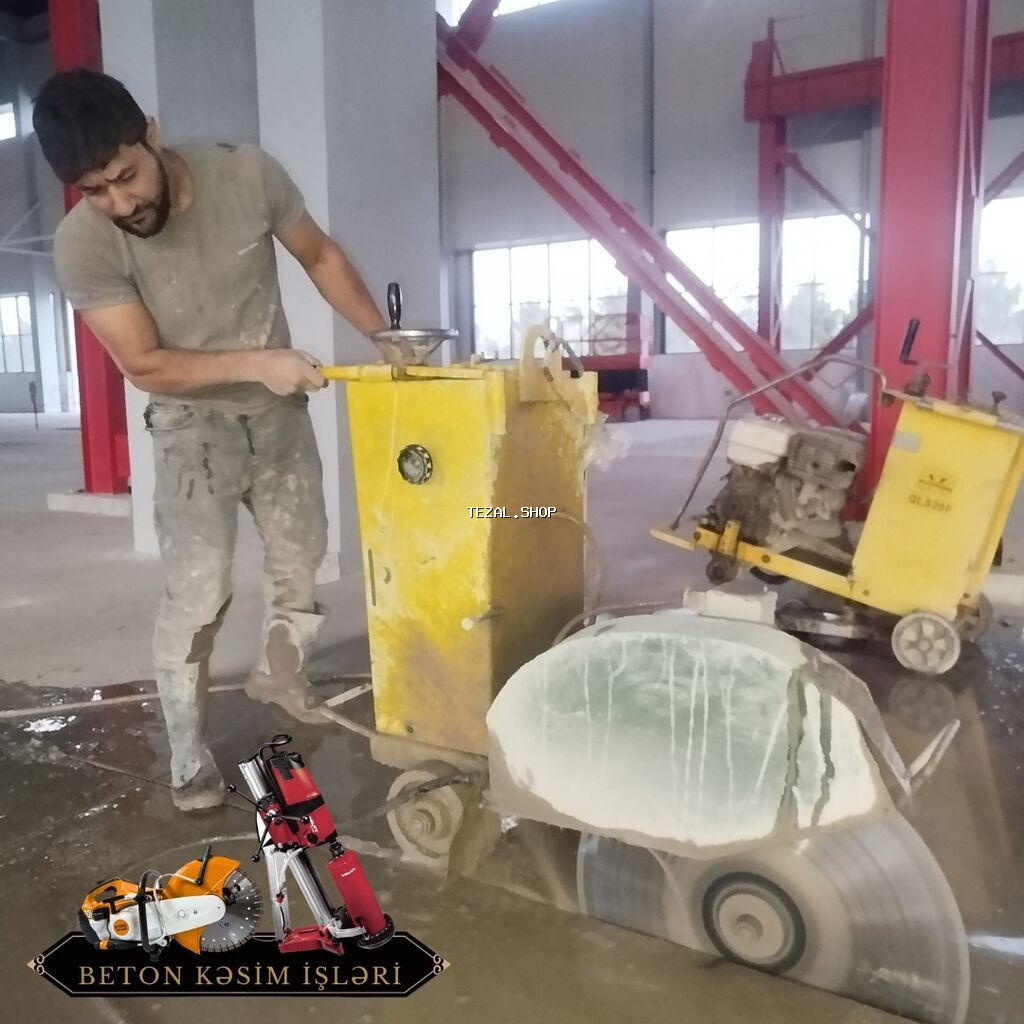 #Betonkesme #betondeşmə Beton kubik kərpic - dən kəsim deşim - şəkil 2
