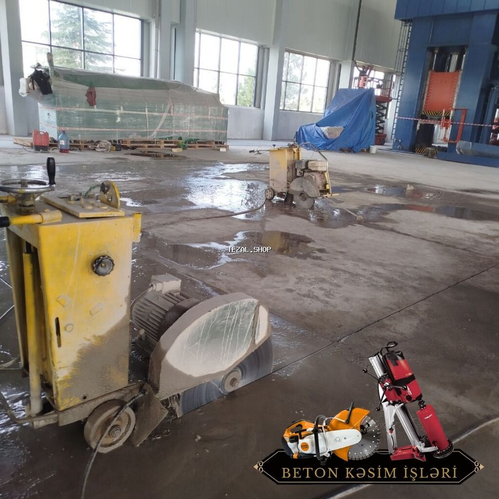 #Betonkesme #betondeşmə Beton kubik kərpic - dən kəsim deşim - şəkil 4