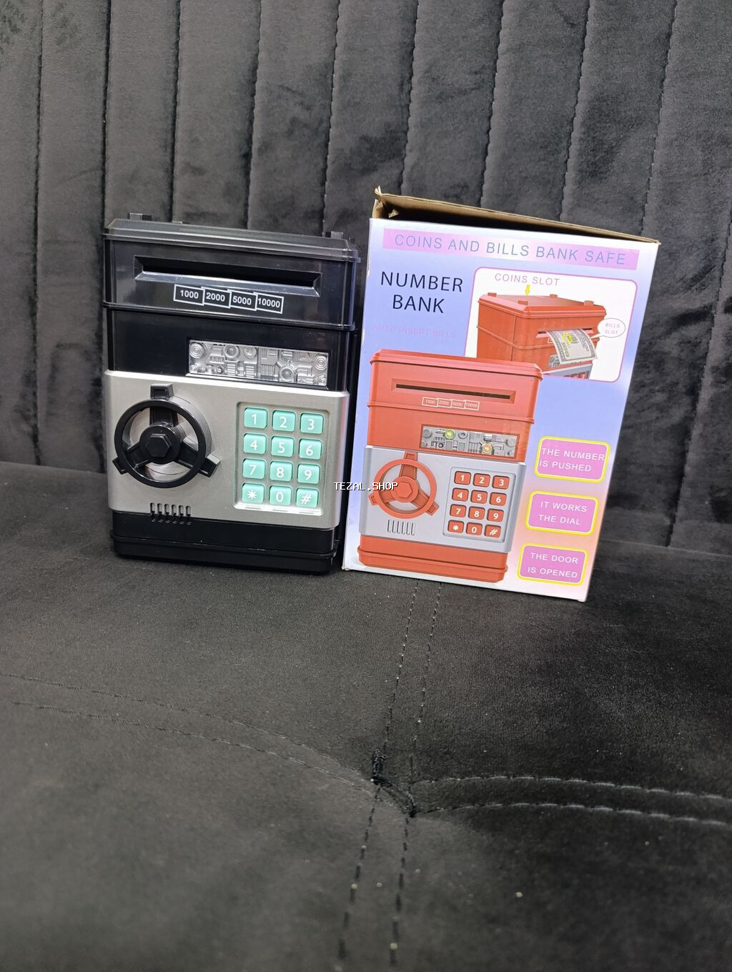 Uşaq üçün elektron pul yığan seyf – Number Bank - Sikkə və kağız