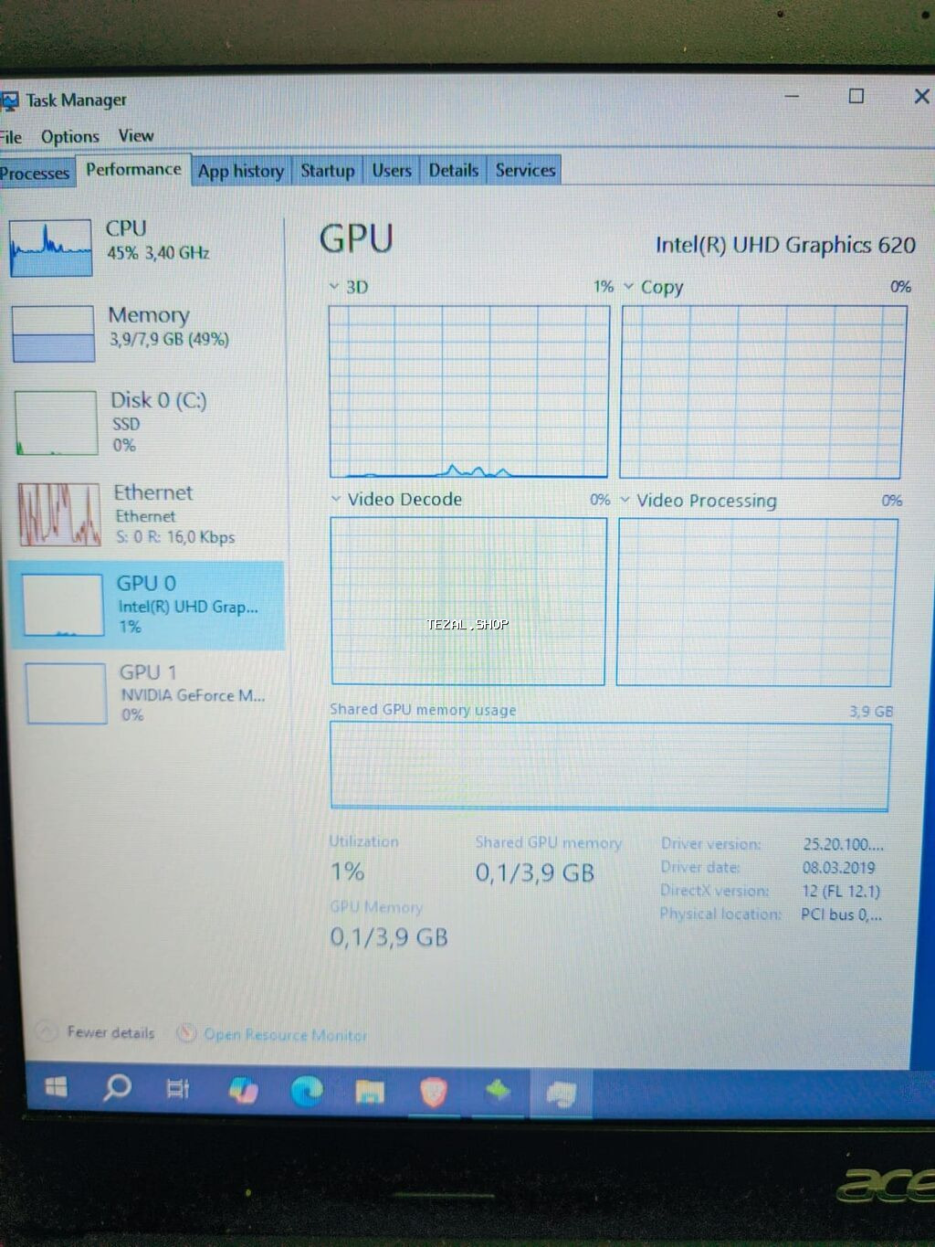 İşlənmiş Acer Aspire, 15.6 ", Intel Core i3, 128 GB - şəkil 3