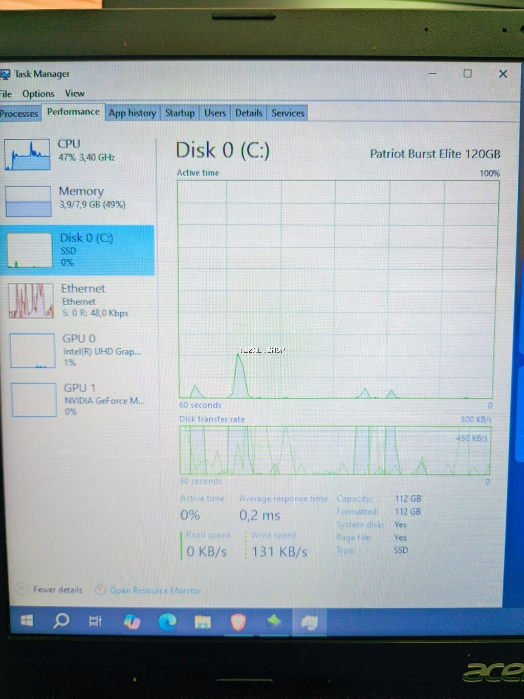 İşlənmiş Acer Aspire, 15.6 ", Intel Core i3, 128 GB - şəkil 4