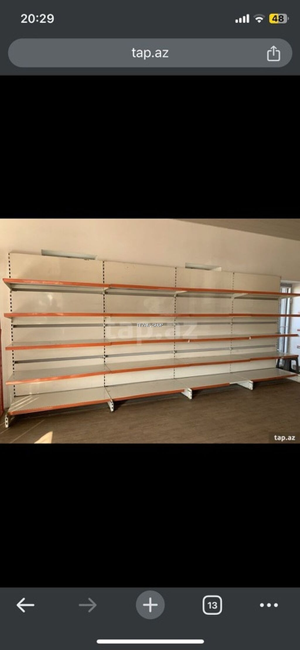 Mağaza divar rəfləri komplekti 12m divar 4 metr orta türk istehsalı