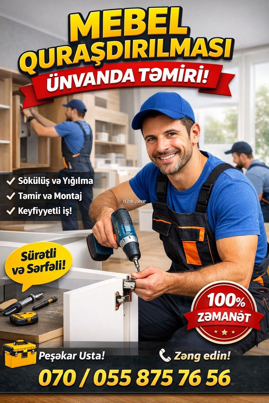 Mebel quraşdırılması və ünvanlarda təmiri xidməti - Sökülüş və