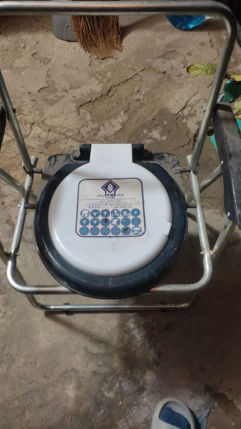 Portativ tualet kreslosu (komod kreslo) Qarşok var - Metal karkaslı - şəkil 2