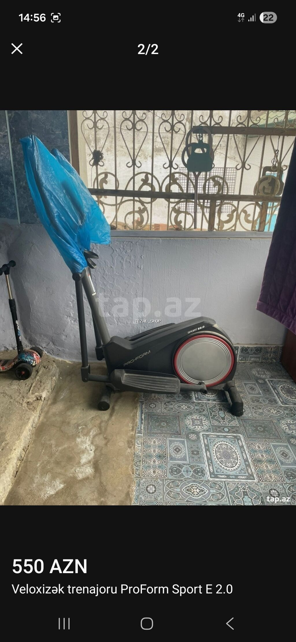 ProForm Sport E 2.0 model velosiped trenajoru. Bu trenajor evdə