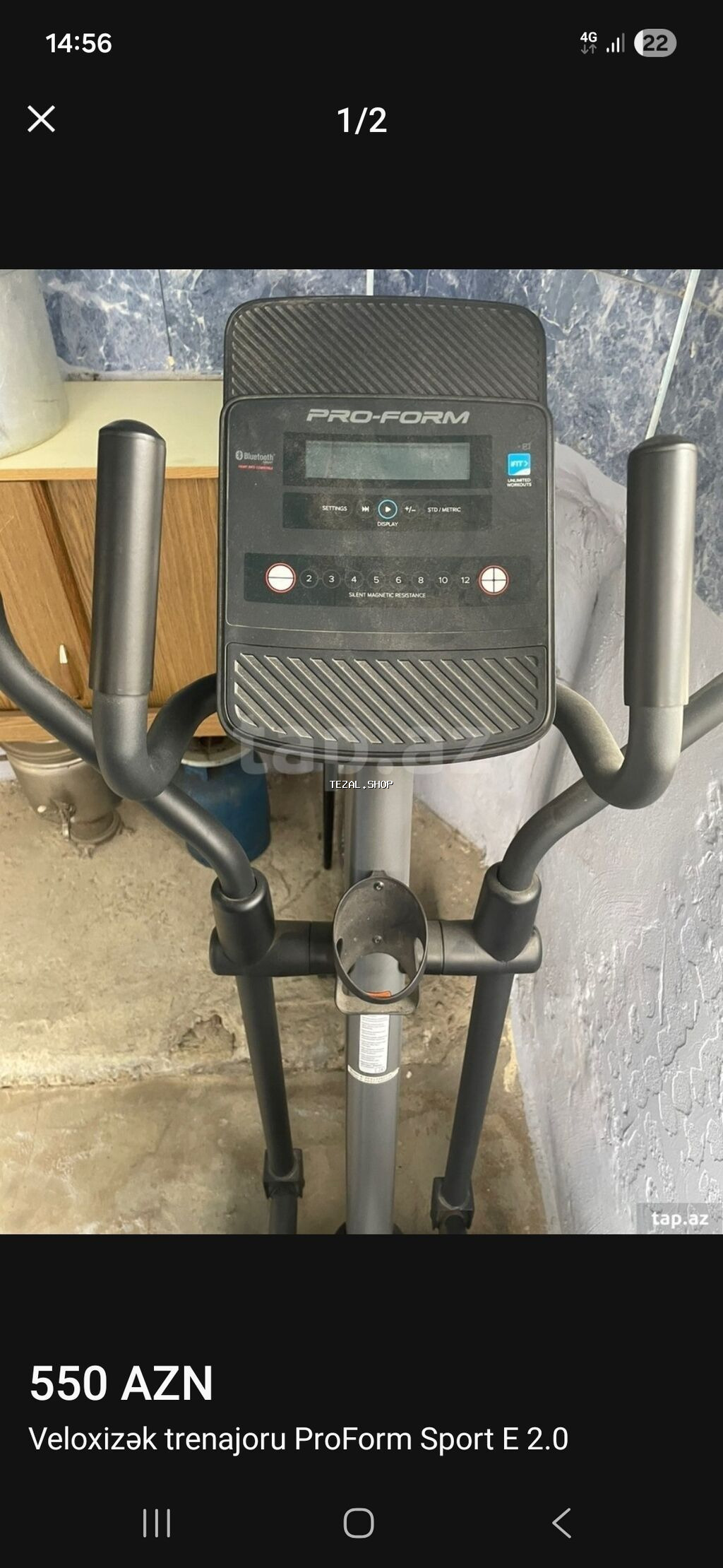 ProForm Sport E 2.0 model velosiped trenajoru. Bu trenajor evdə - şəkil 2