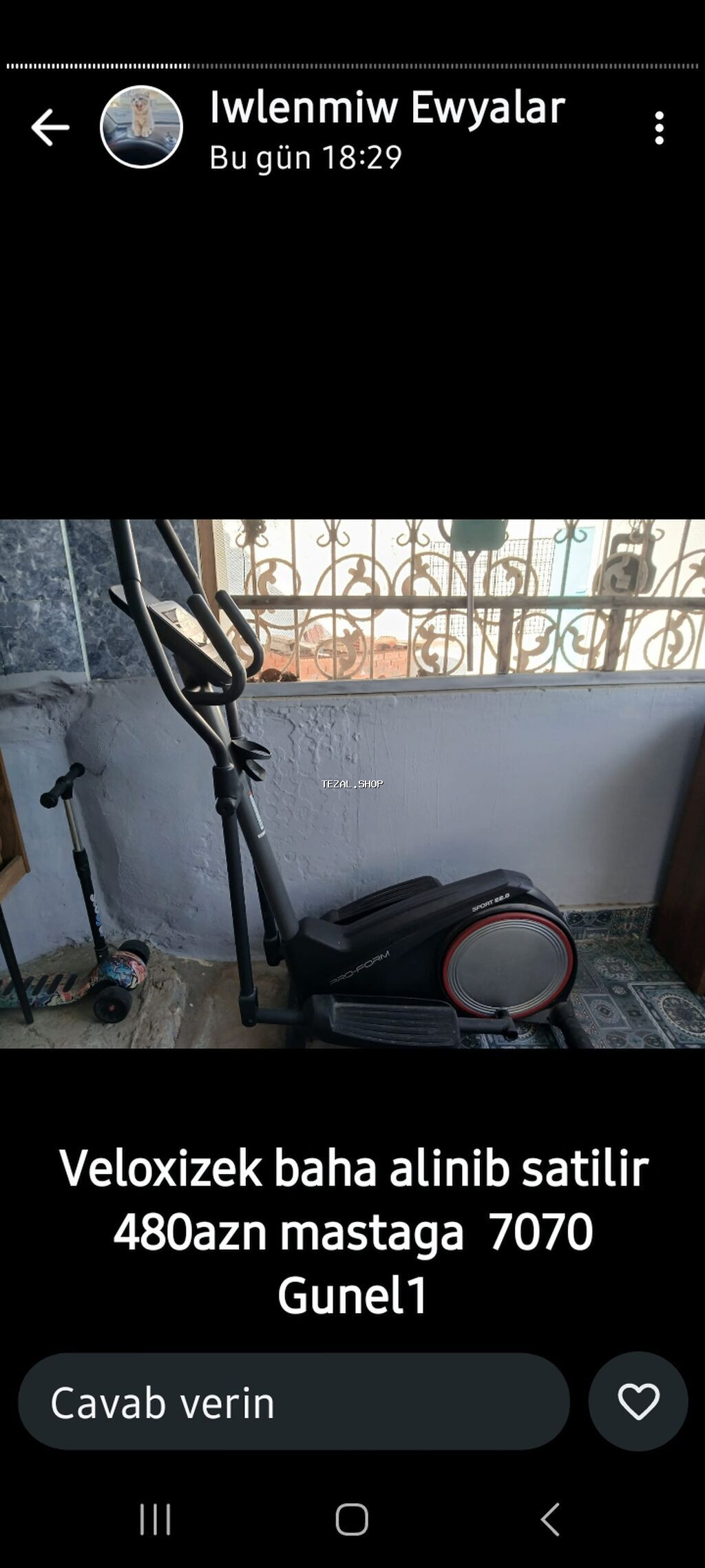 ProForm Sport E 2.0 model velosiped trenajoru. Bu trenajor evdə - şəkil 3